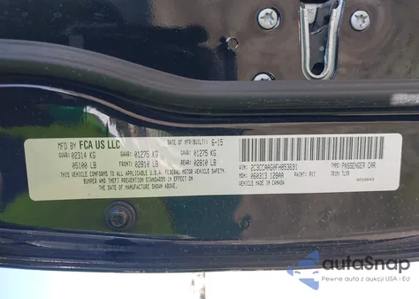 2015 Chrysler 300 Limited из США, поврежденный, VIN 2C3CCAAG0FH853691